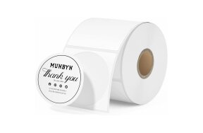 MUNBYN ΘΕΡΜΙΚΕΣ ΕΤΙΚΕΤΕΣ ΣΤΡΟΓΓΥΛΕΣ Φ 50,8mm 750ετικ. ΛΕΥΚΕΣ